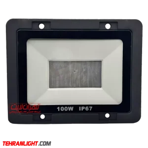 قاب پروژکتور 100 وات SMD تمام آلومینیوم با شیشه سکوریت IP67