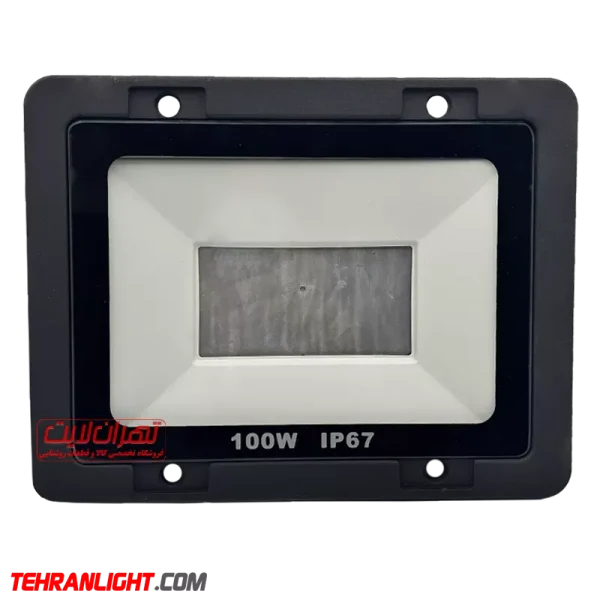 قاب پروژکتور 100 وات SMD تمام آلومینیوم با شیشه سکوریت IP67