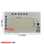 چیپ ال ای دی 100 وات 220 ولت مدل پروژکتوری بلالی نور مهتابی XGD-XM3540