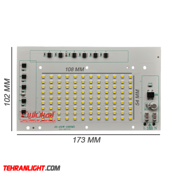 10609 چیپ ال ای دی 100 وات 220 ولت مدل پروژکتوری بلالی نور مهتابی XGD-XM3540