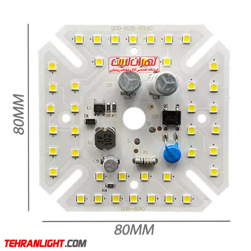 10662 چیپ 80 وات 220 ولت مربع مهتابی