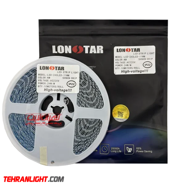 ریسه نواری 220 ولت تراکم 240 نورطبیعیLONSTAR اصلی