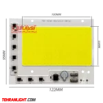 چیپ 100 وات 220 ولت مهتابی cob مدل 95*122 برند MS