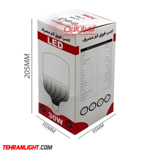 جعبه خالی لامپ 30 وات بسته 25 عددی