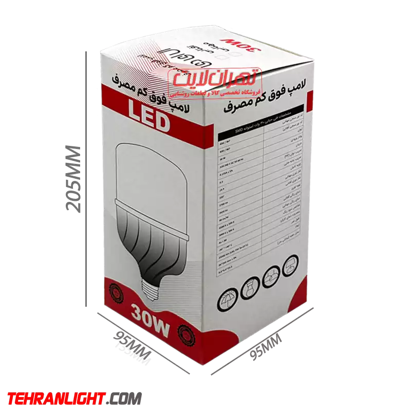 16053 جعبه خالی لامپ 30 وات بسته 25 عددی