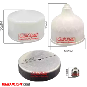 بدنه لامپ 100وات کامل با هیت سینک و سرپیچ E27