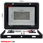 قاب پروژکتور 100وات تمام آلومینیوم با شیشه سکوریت IP65
